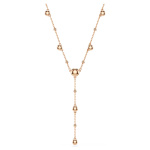 Imber Y necklace Round cut, White, 18K rose gold finish